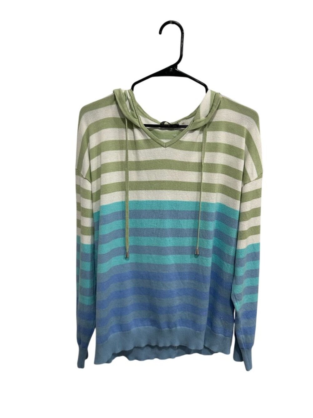 Ninety Clothing Co Large Striped Gradient Hoodie Sweater Y2K Casual Aesthetic